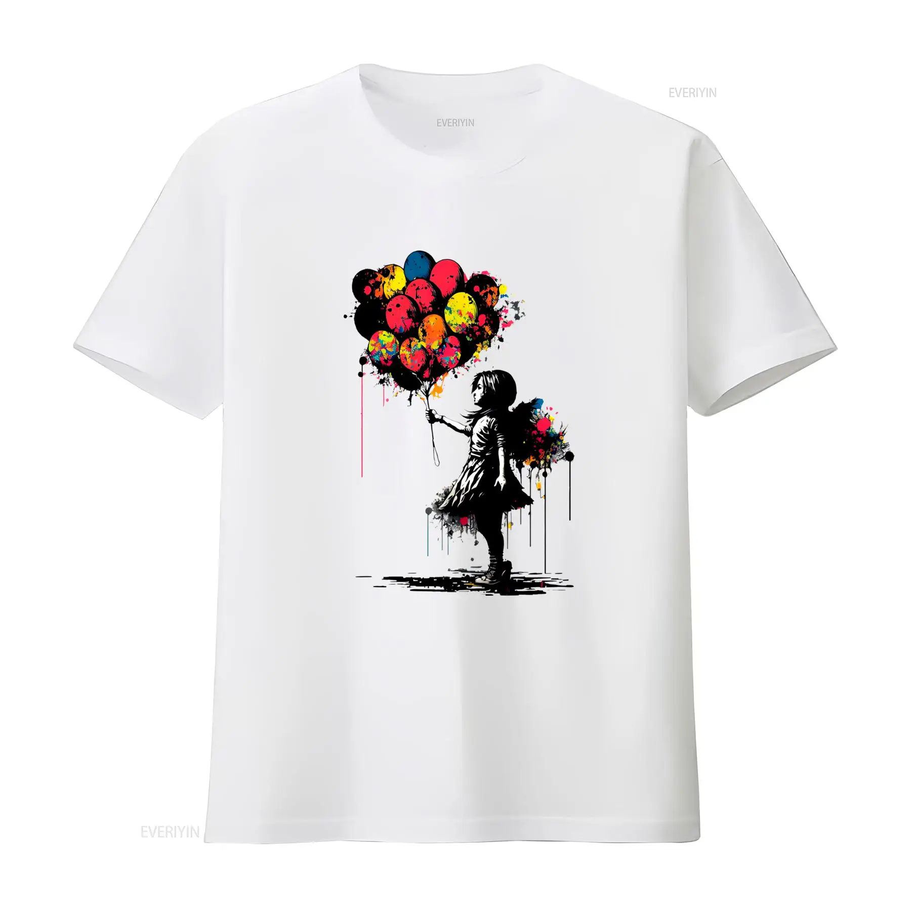 Vintage Fashion Jersey - T-shirt Banksy Peace Balloon Girl, imprimé