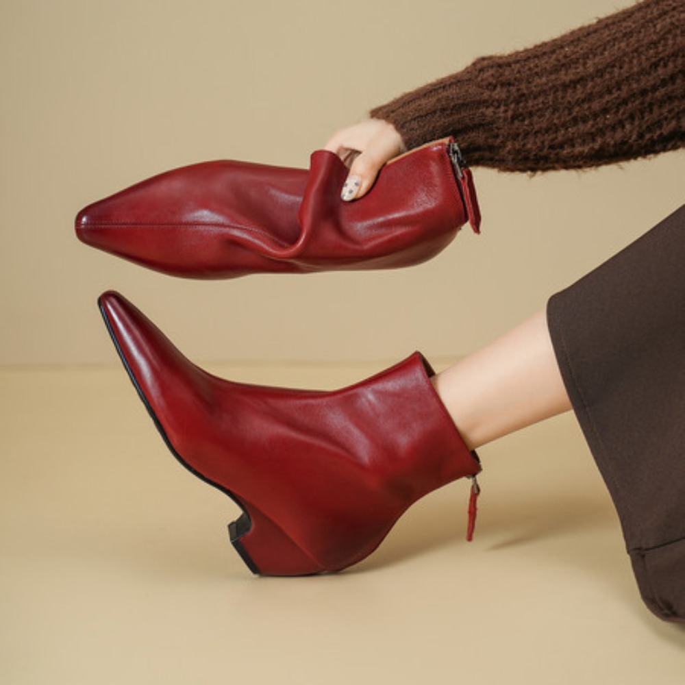 Bottines pour femmes en cuir v - Vintage Fashion Online avis et prix